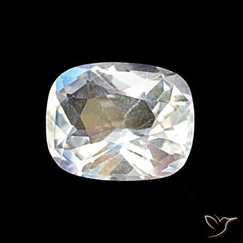 Pietra di luna arcobaleno Multicolore Bianco naturale da 1.69 ct, Cuscino, VVS