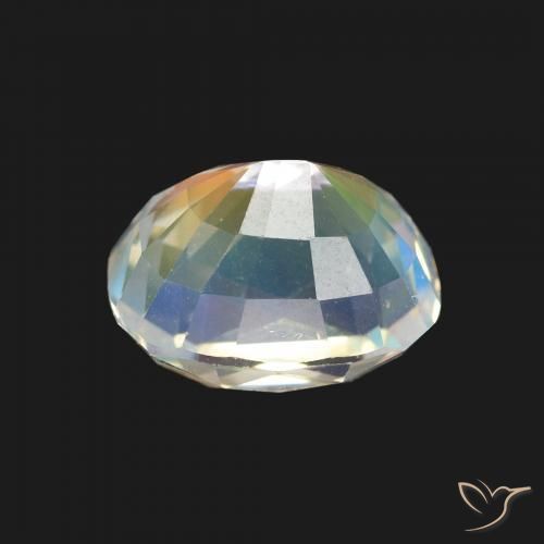 Pietra di luna arcobaleno Multicolore Bianco naturale da 2.40 ct, Cuscino, VVS