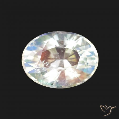 1.64ct Multicolore Bianco Pietra di luna arcobaleno, Ovale, VS