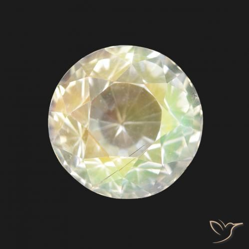 2.20ct Multicolore Bianco Pietra di luna arcobaleno, Rotondo, VVS-VS