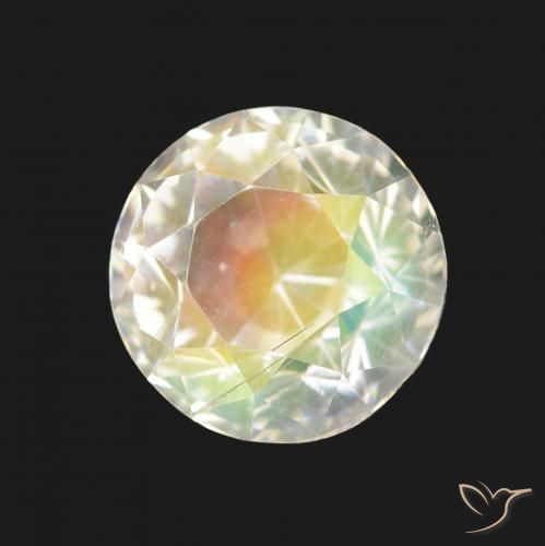 Pietra di luna arcobaleno Multicolore Bianco naturale da 2.20 ct, Rotondo, VVS-VS