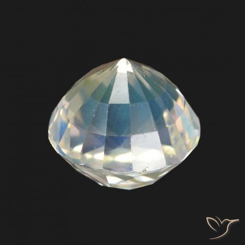 Pietra di luna arcobaleno Multicolore Bianco naturale da 2.20 ct, Rotondo, VVS-VS