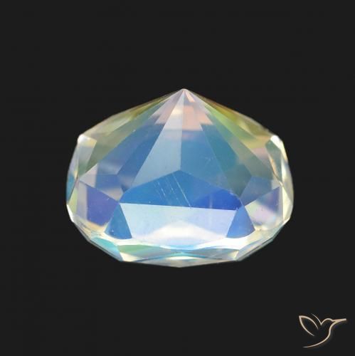 Pietra di luna arcobaleno Multicolore Bianco naturale da 2.19 ct, Cuscino, VVS-VS