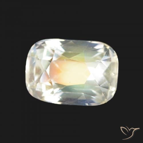 Pietra di luna arcobaleno Multicolore Bianco naturale da 1.64 ct, Cuscino, VVS-VS