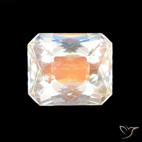 2.55ct Multicolore Bianco Pietra di luna arcobaleno, Taglio smeraldo, VVS-VS