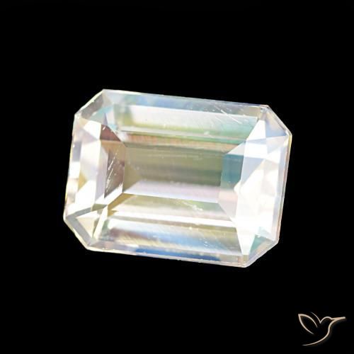 Pietra di luna arcobaleno Multicolore Bianco naturale da 1.77 ct, Ottagonale / Taglio smeraldo, VVS-VS
