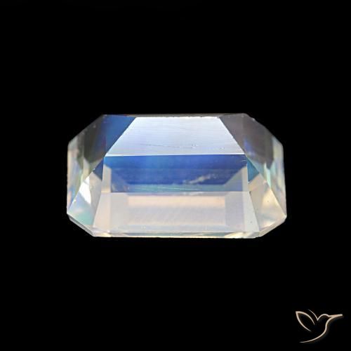 Pietra di luna arcobaleno Multicolore Bianco naturale da 1.77 ct, Ottagonale / Taglio smeraldo, VVS-VS