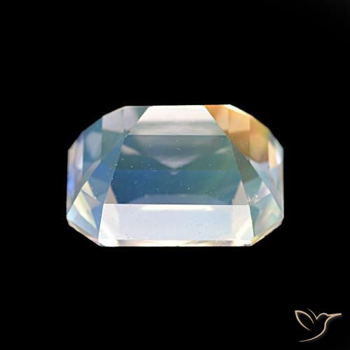 Pietra di luna arcobaleno Multicolore Bianco naturale da 2.47 ct, Ottagonale / Taglio smeraldo, VVS-VS