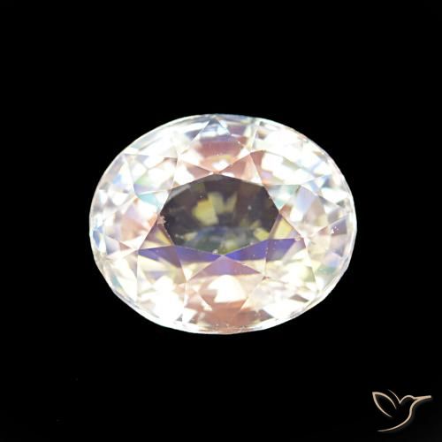 2.00ct Multicolore Bianco Pietra di luna arcobaleno, Ovale, VS
