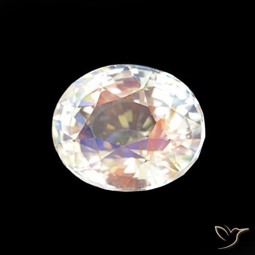 Pietra di luna arcobaleno Multicolore Bianco naturale da 2.00 ct, Ovale, VS