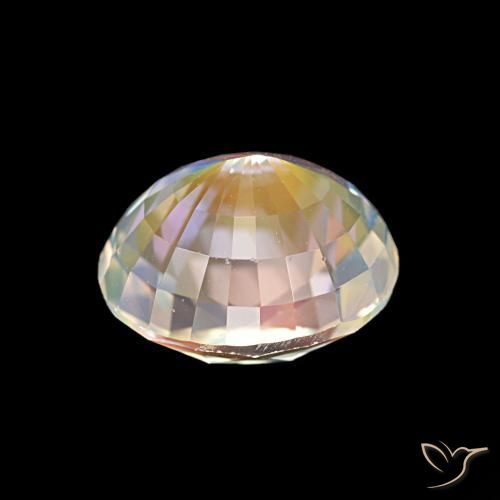 Pietra di luna arcobaleno Multicolore Bianco naturale da 2.00 ct, Ovale, VS