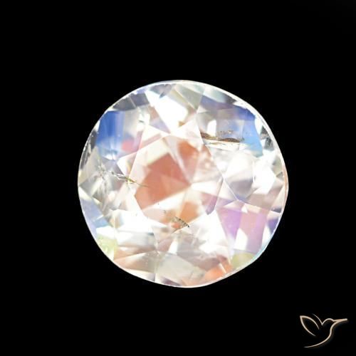 Pietra di luna arcobaleno Multicolore Bianco naturale da 1.39 ct, Rotondo, VS-SI