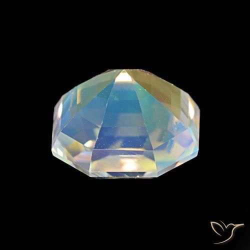 Pietra di luna arcobaleno Multicolore Bianco naturale da 2.19 ct, Ottagonale / Taglio smeraldo, VS