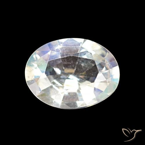 1.18ct Multicolore Bianco Pietra di luna arcobaleno, Ovale, VS