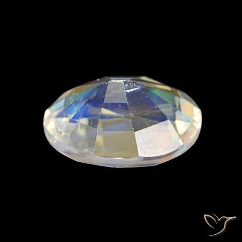 Pietra di luna arcobaleno Multicolore Bianco naturale da 1.18 ct, Ovale, VS