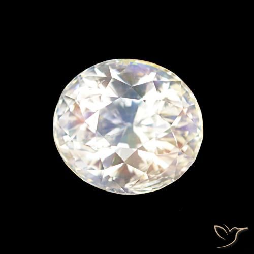 2.10ct Multicolore Bianco Pietra di luna arcobaleno, Ovale, VS