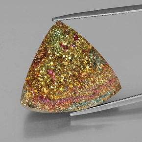 Pirite arcobaleno Multicolore naturale da 26.91 ct, Taglio trillion, Opaco