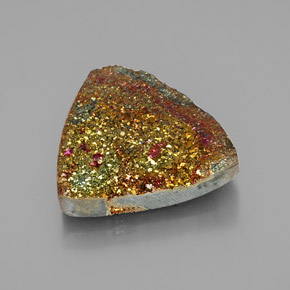 Pirite arcobaleno Multicolore naturale da 26.91 ct, Taglio trillion, Opaco