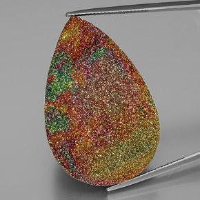 Pirite arcobaleno Multicolore naturale da 81.18 ct, Forma a pera, Opaco
