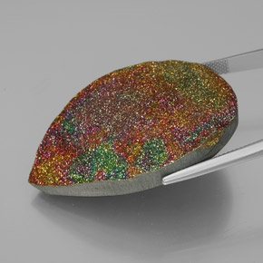 Pirite arcobaleno Multicolore naturale da 81.18 ct, Forma a pera, Opaco