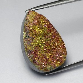Pirite arcobaleno Multicolore naturale da 12.55 ct, Forma a pera, Opaco