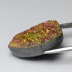 Pirite arcobaleno Multicolore naturale da 12.55 ct, Forma a pera, Opaco