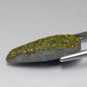 Pirite arcobaleno Multicolore naturale da 16.71 ct, Forma a pera, Opaco