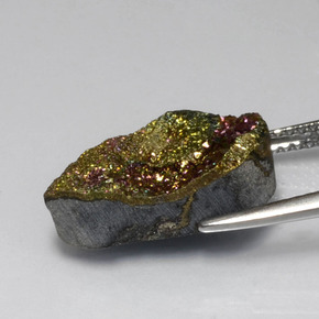 Pirite arcobaleno Multicolore naturale da 7.82 ct, Forma a pera, Opaco