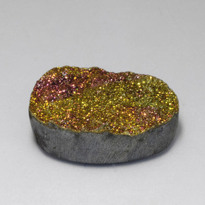 Pirite arcobaleno naturale multicolore da 18,80 ct, taglio ovale, opaco