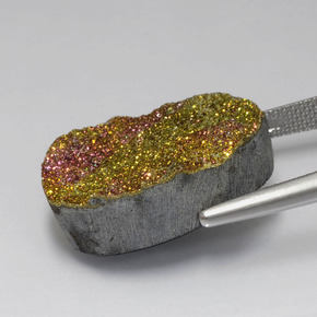 Pirite arcobaleno naturale multicolore da 18,80 ct, taglio ovale, opaco