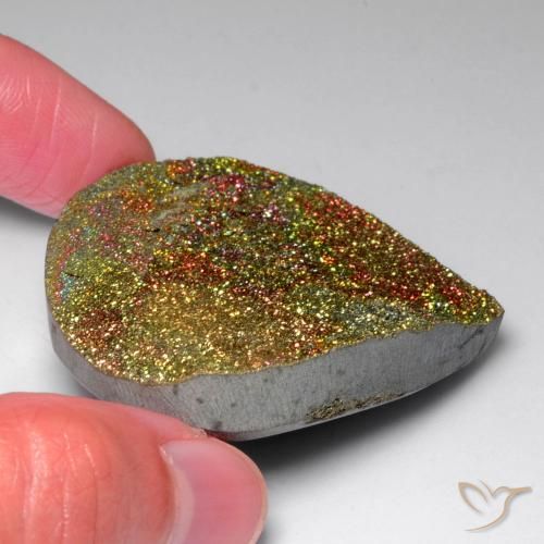 Pirite Arcobaleno Multicolore naturale da 130.91 ct, Forma a pera, Opaco