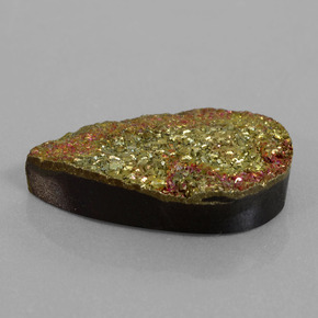 Pirite arcobaleno naturale multicolore da 20,08 ct, taglio a pera, opaco
