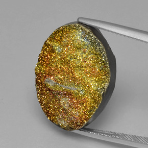 Pirite arcobaleno Multicolore naturale da 18.28 ct, Taglio ovale, Opaco
