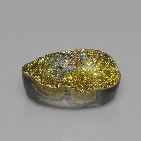 Pirite arcobaleno naturale multicolore da 12,80 ct, taglio ovale, opaco