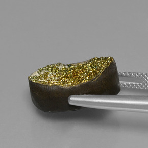 Pirite arcobaleno multicolore naturale da 9,90 ct, taglio ovale, opaco