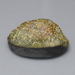 Pirite arcobaleno naturale multicolore da 30,22 ct, taglio ovale, opaco