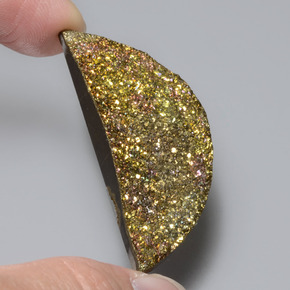Pirite arcobaleno naturale multicolore da 36,82 ct, forma fantasia, opaco