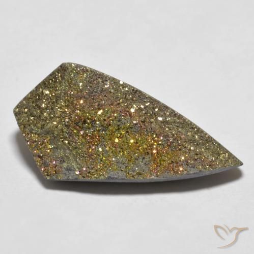 11.70ct Naturale Multicolore Pirite Arcobaleno, Taglio a fantasia, Opaco