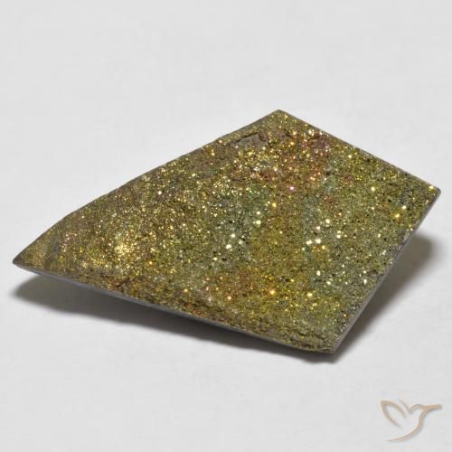 12.17ct Naturale Multicolore Pirite Arcobaleno, Taglio a fantasia, Opaco
