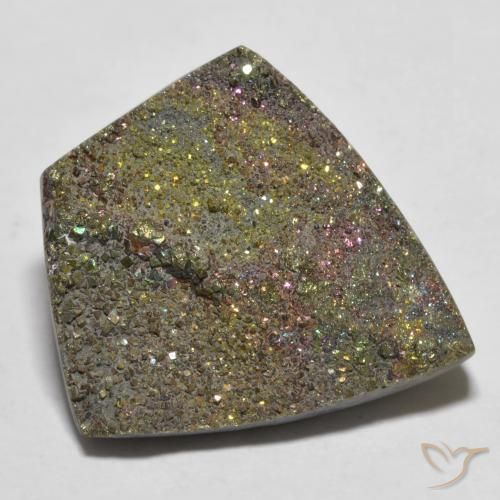 15.88ct Naturale Multicolore Pirite Arcobaleno, Taglio a fantasia, Opaco