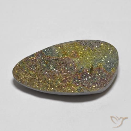 Pirite arcobaleno naturale multicolore da 15,17 ct, forma fantasia, opaco