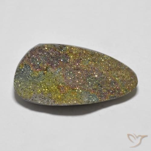 Pirite arcobaleno naturale multicolore da 15,17 ct, forma fantasia, opaco