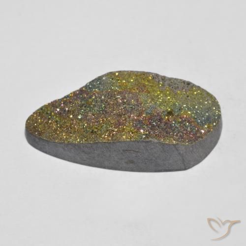 Pirite arcobaleno naturale multicolore da 15,17 ct, forma fantasia, opaco