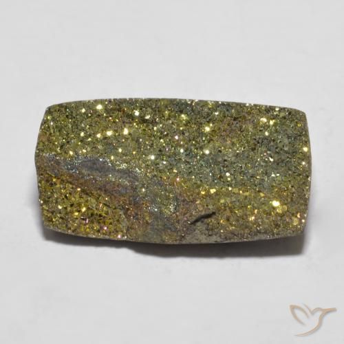 Pirite Arcobaleno Multicolore naturale da 9.03 ct, Taglio a baguette, Opaco