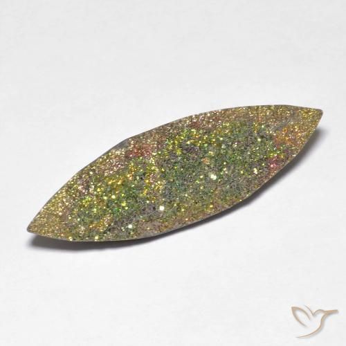 Pirite arcobaleno naturale multicolore da 5,52 ct, marchesa, opaco
