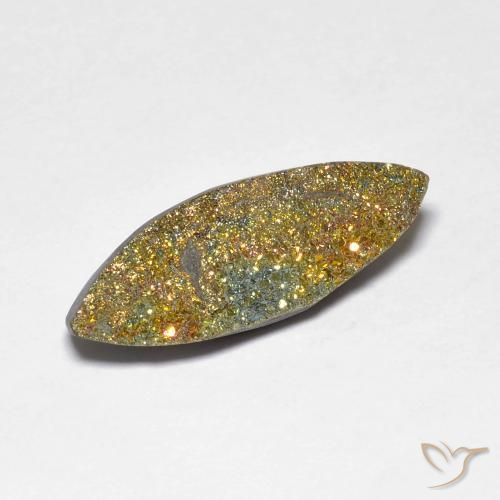 Pirite Arcobaleno Multicolore naturale da 4.60 ct, Taglio marquise, Opaco
