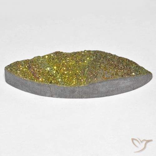 Pirite Arcobaleno Multicolore naturale da 25.96 ct, Taglio marquise, Opaco
