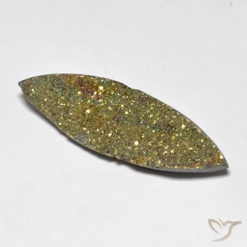 Pirite Arcobaleno Multicolore naturale da 9.73 ct, Taglio marquise, Opaco