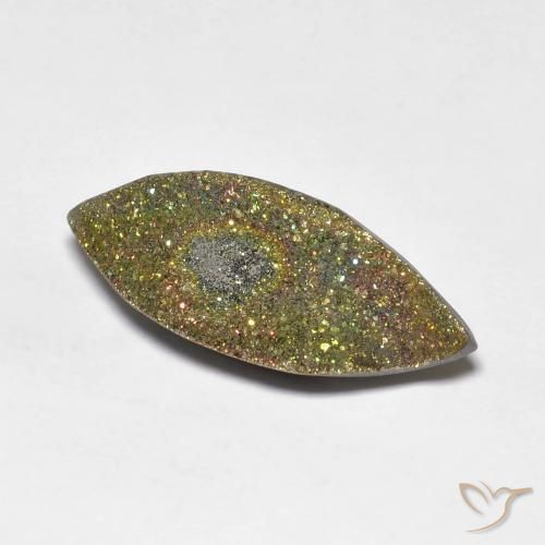 Pirite Arcobaleno Multicolore naturale da 5.48 ct, Taglio marquise, Opaco