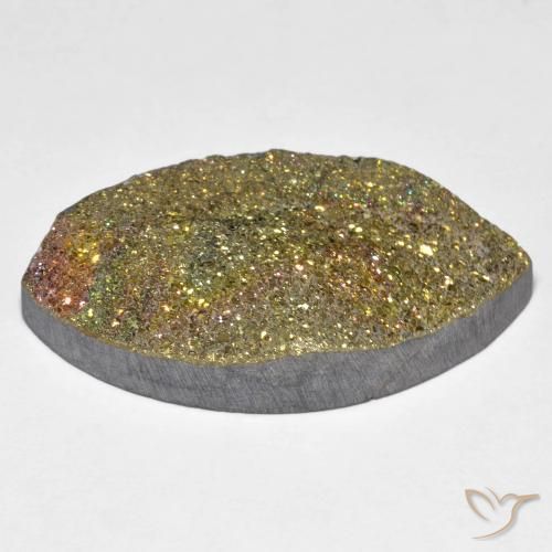 Pirite Arcobaleno Multicolore naturale da 25.84 ct, Taglio marquise, Opaco